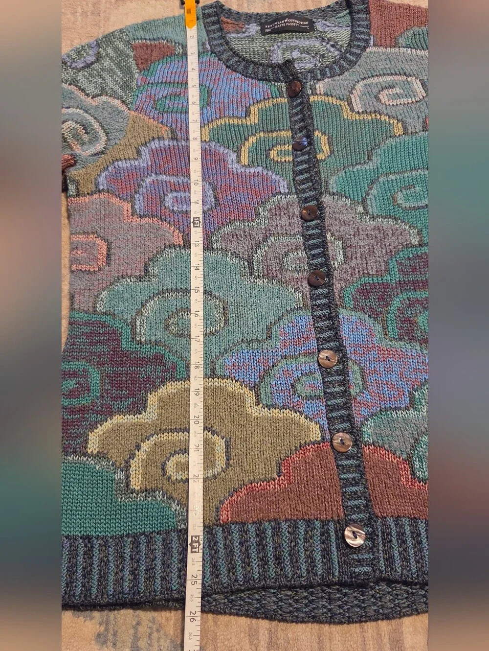 Peruvian Connection Kaffe Fassett Abiquiu Cardigan. Size L. Like New